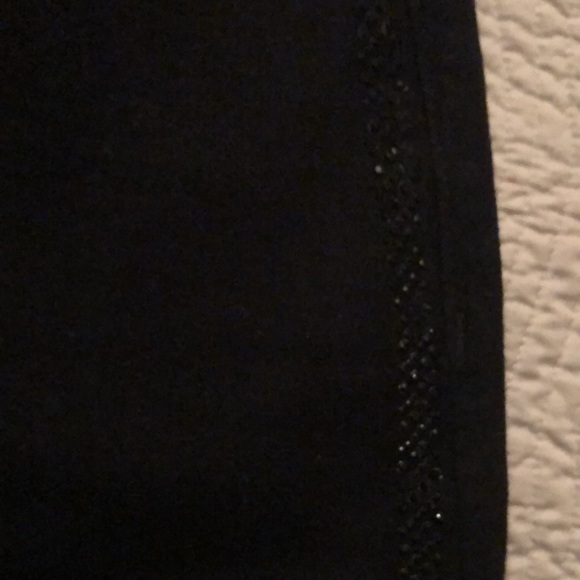 NWOT NYDJ black jeans/leggings with sparkly beaded tuxedo stripe down leg - Picture 8 of 9